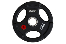 Диск олимпийский обрезиненный 3-х хватовый 5кг Hasttings Digger HD51C1C-5
