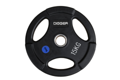 Диск олимпийский обрезиненный 3-х хватовый 15кг Hasttings Digger HD51C1C-15