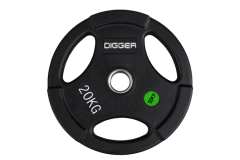 Диск олимпийский обрезиненный 3-х хватовый 20кг Hasttings Digger HD51C1C-20