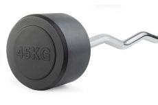 Штанга неразборная обрезиненная 45 кг. Изогнутый гриф. VictoryFit VF-DX5450