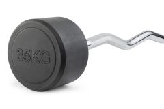 Штанга неразборная обрезиненная 35 кг. Изогнутый гриф. VictoryFit VF-DX5350