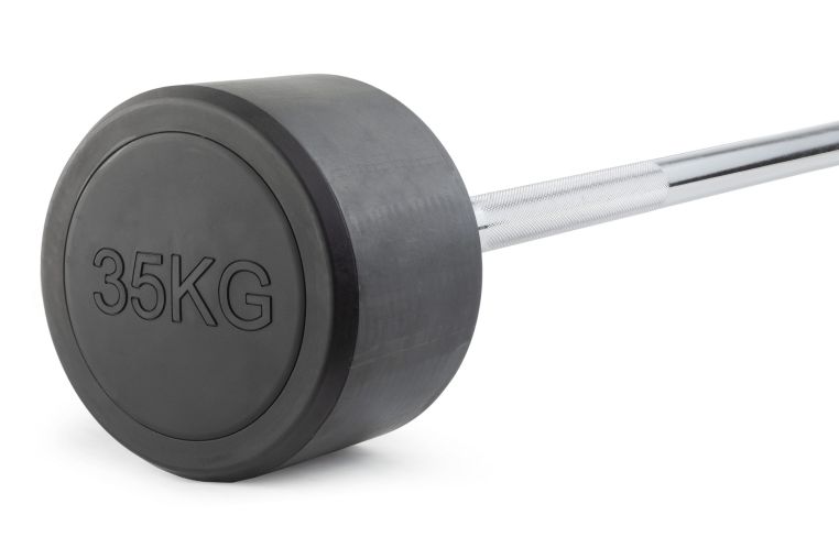 Штанга неразборная обрезиненная 35 кг. Прямой гриф. VictoryFit VF-DX4350 