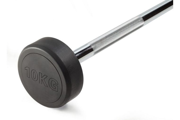 Штанга неразборная обрезиненная 10 кг. Прямой гриф. VictoryFit VF-DX4100 