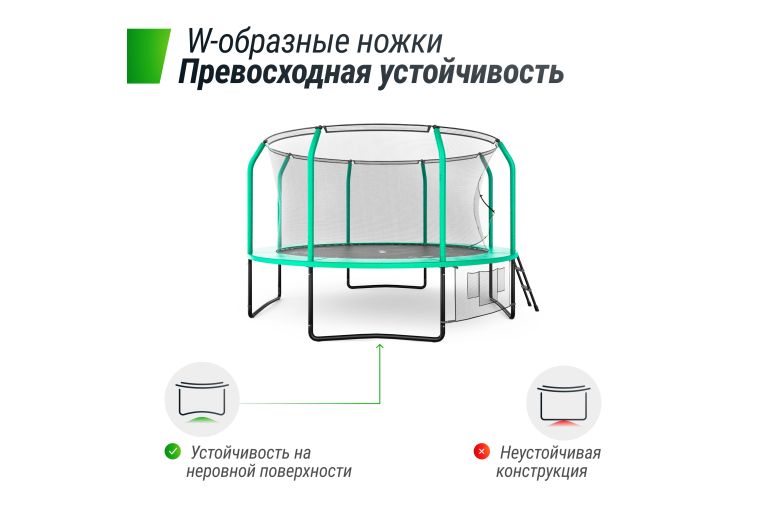 Батут UNIX Line SUPREME GAME 12 ft (Green) фото 6
