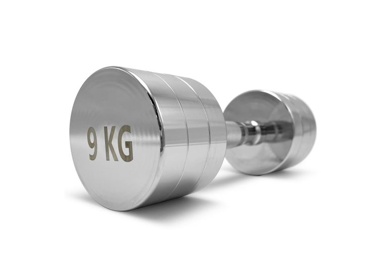 Гантель UNIX Fit PRO круглая хромированная 9 кг, 2 шт. 