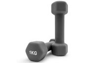 Гантель UNIX Fit неопреновая 1 кг Grey, 2 шт.