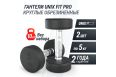 Гантель UNIX Fit PRO круглая обрезиненная 5 кг, 2 шт. фото 1