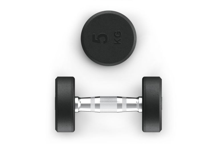 Гантель UNIX Fit PRO круглая обрезиненная 5 кг, 2 шт. фото 7