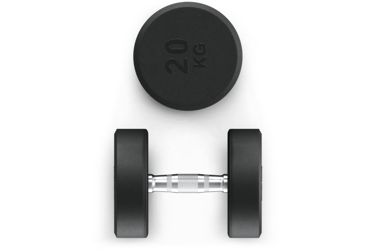 Гантель UNIX Fit PRO круглая обрезиненная 20 кг, 2 шт. фото 7