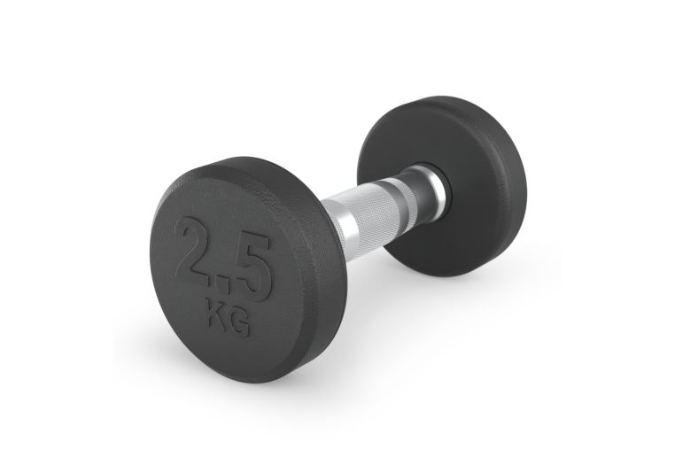 Гантель UNIX Fit PRO круглая обрезиненная 2,5 кг, 2 шт. фото 9