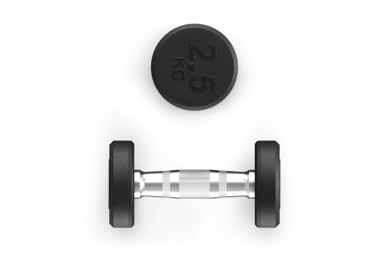 Гантель UNIX Fit PRO круглая обрезиненная 2,5 кг, 2 шт. фото 7