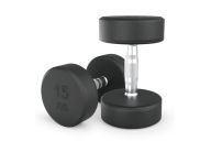 Гантель UNIX Fit PRO круглая обрезиненная 15 кг, 2 шт.