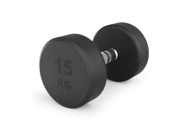 Гантель UNIX Fit PRO круглая обрезиненная 15 кг, 2 шт. фото 9