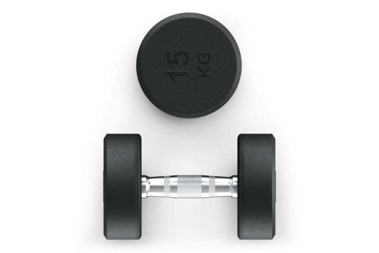 Гантель UNIX Fit PRO круглая обрезиненная 15 кг, 2 шт. фото 7