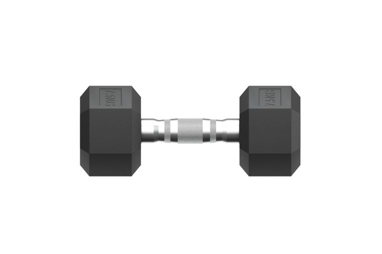 Гантель гексагональная UNIX Fit обрезиненная 7,5 кг, 2 шт. фото 7