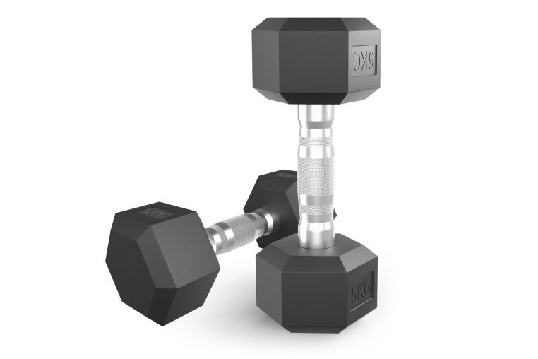Гантель гексагональная UNIX Fit обрезиненная 5 кг, 2 шт. 