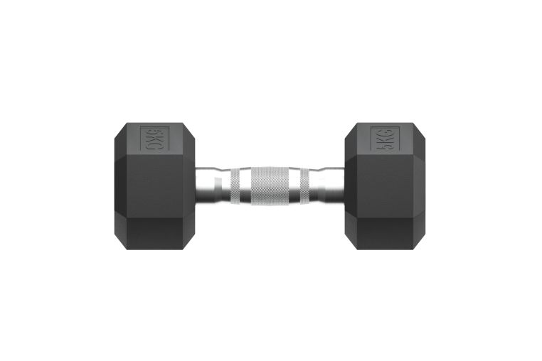 Гантель гексагональная UNIX Fit обрезиненная 5 кг, 2 шт. фото 9