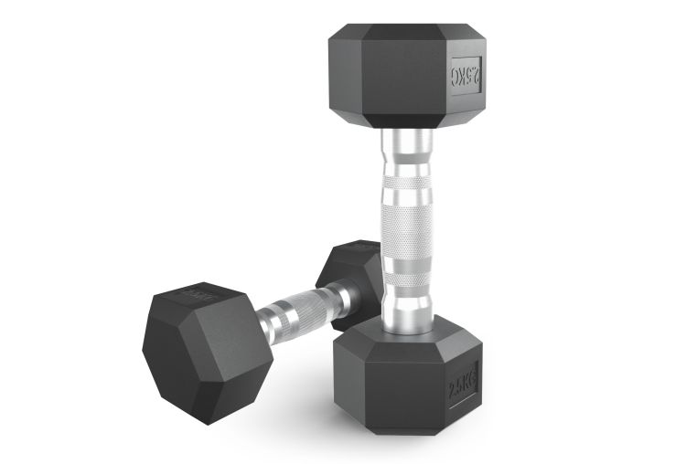 Гантель гексагональная UNIX Fit обрезиненная 2,5 кг, 2 шт. 