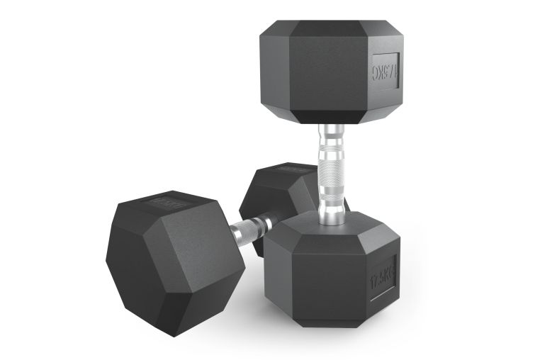 Гантель гексагональная UNIX Fit обрезиненная 17,5 кг, 2 шт. 