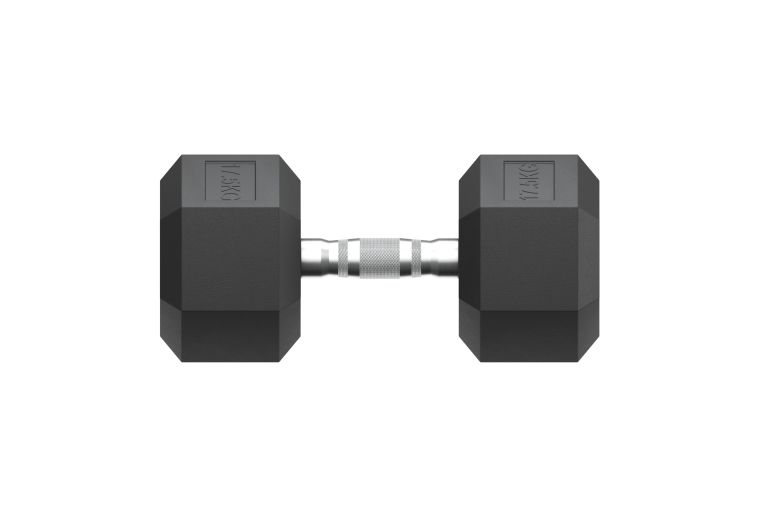 Гантель гексагональная UNIX Fit обрезиненная 17,5 кг, 2 шт. фото 7