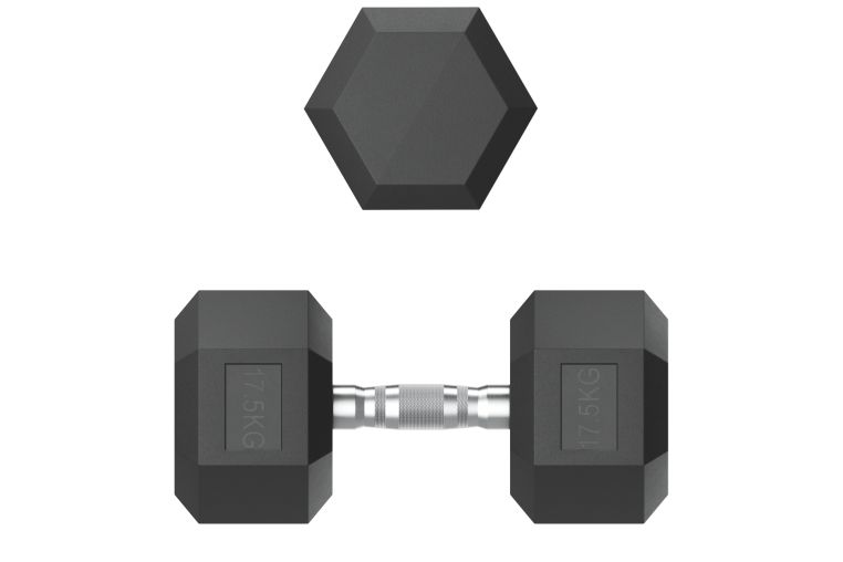 Гантель гексагональная UNIX Fit обрезиненная 17,5 кг, 2 шт. фото 8
