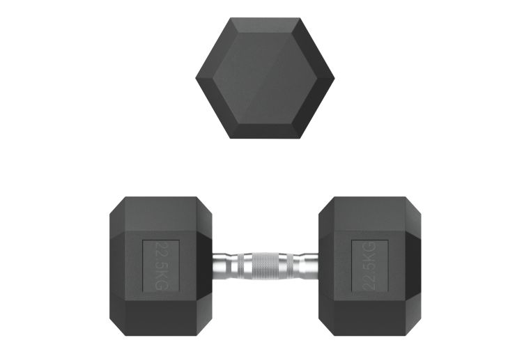 Гантель гексагональная UNIX Fit обрезиненная 22,5 кг, 2 шт. фото 8