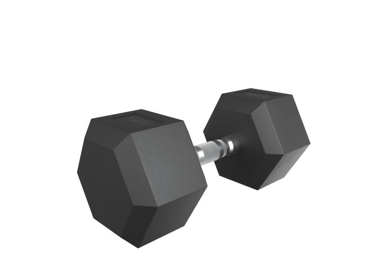 Гантель гексагональная UNIX Fit обрезиненная 25 кг, 2 шт. фото 9