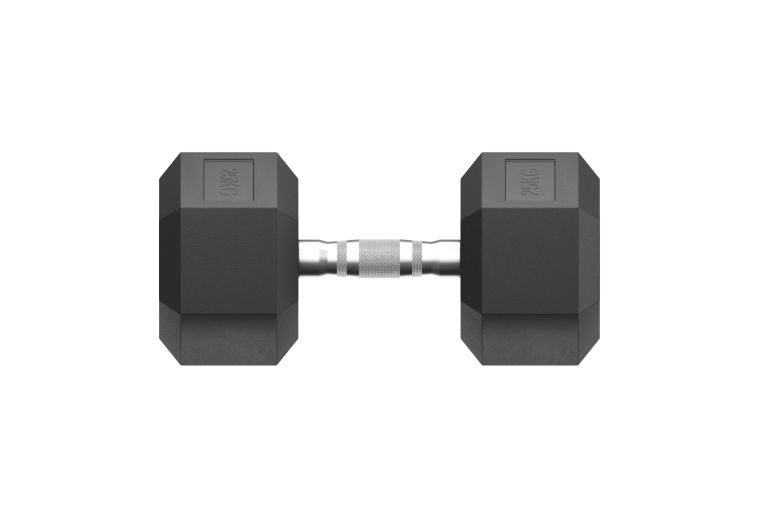Гантель гексагональная UNIX Fit обрезиненная 25 кг, 2 шт. фото 7