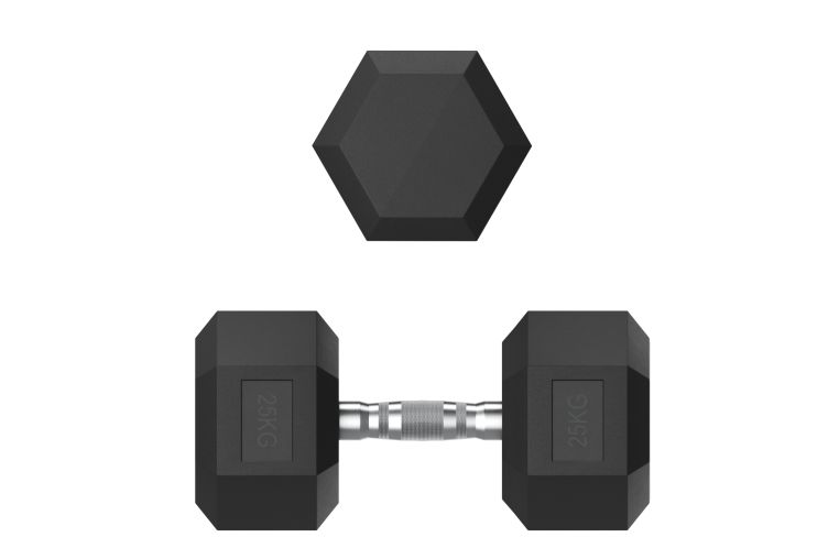Гантель гексагональная UNIX Fit обрезиненная 25 кг, 2 шт. фото 8